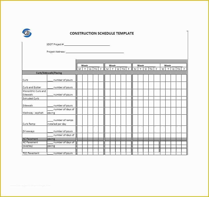 Free Construction Schedule Template Of 21 Construction Schedule Templates In Word & Excel