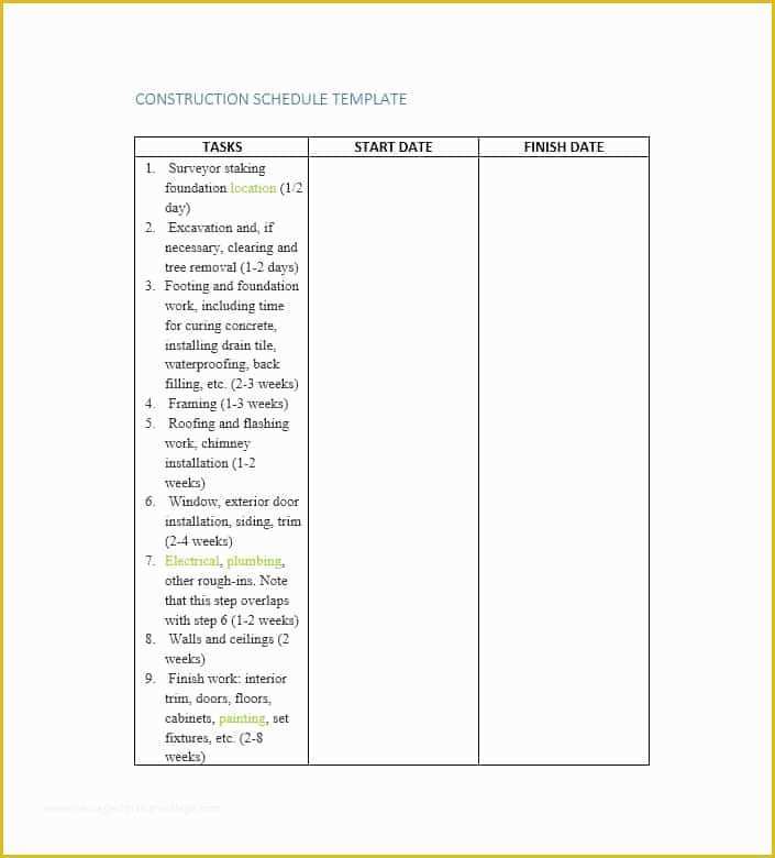 Free Construction Schedule Template Of 21 Construction Schedule Templates In Word & Excel