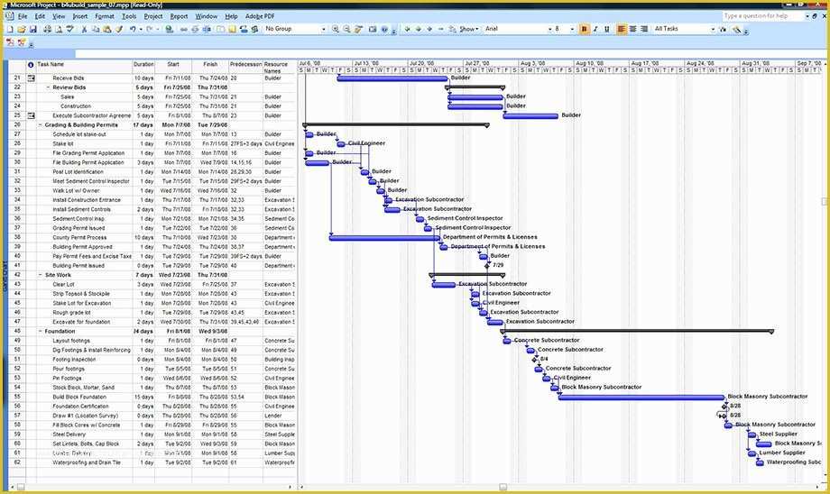 Free Construction Schedule Template Of Download A Sample Microsoft Project Construction Schedule