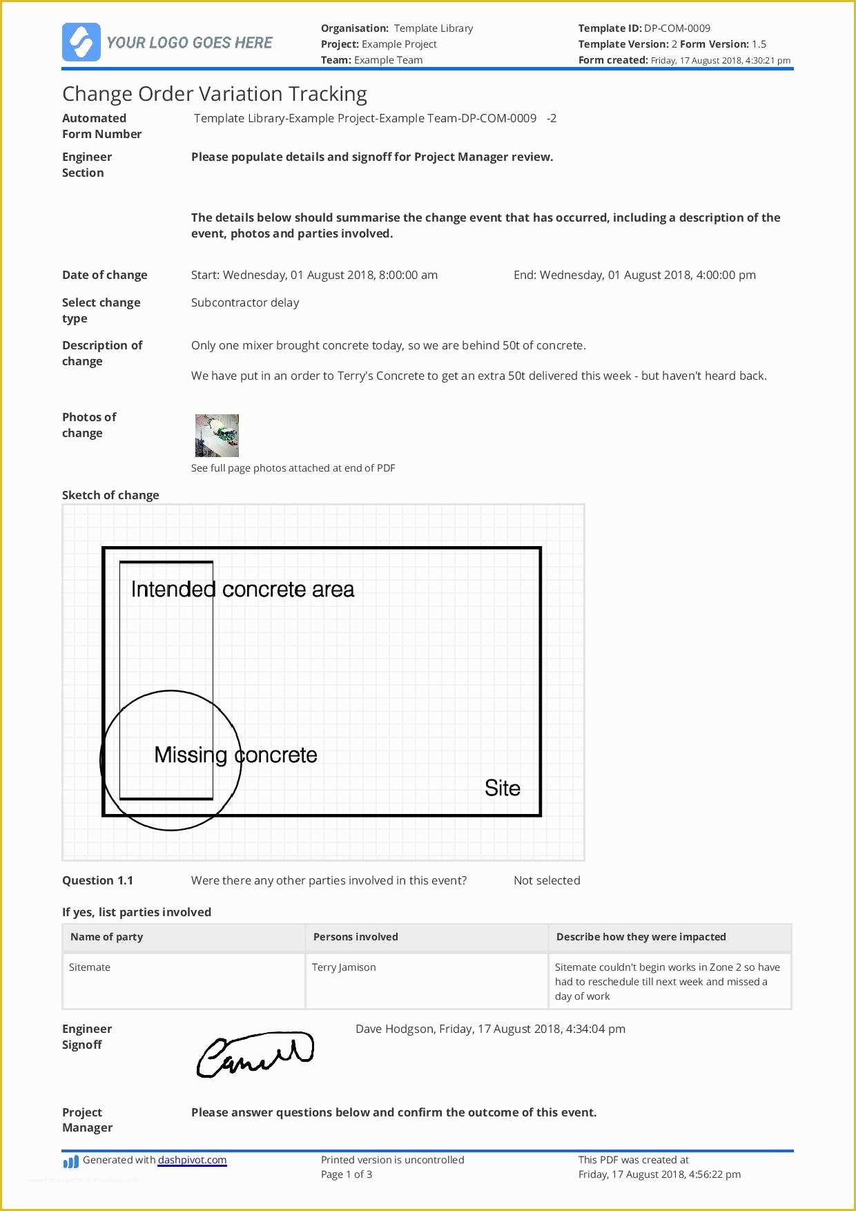 Free Construction Sign Templates Of Free Construction Change order Template Better Than Word