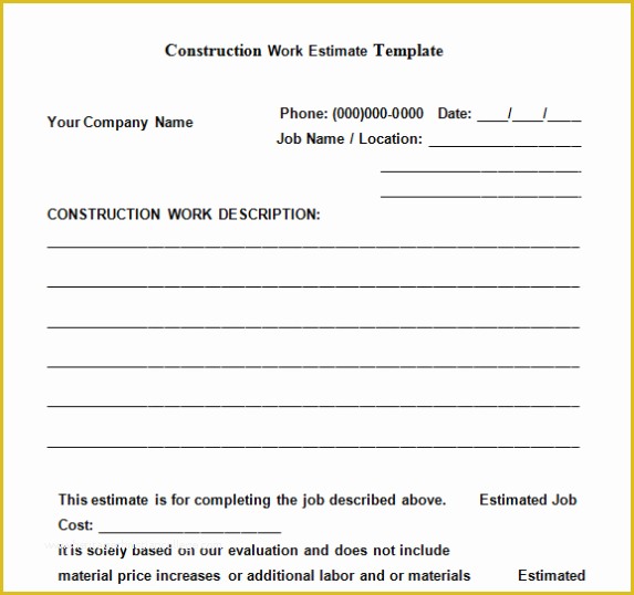 Free Construction Sign Templates Of the top 6 Free Construction Estimate Templates Capterra Blog