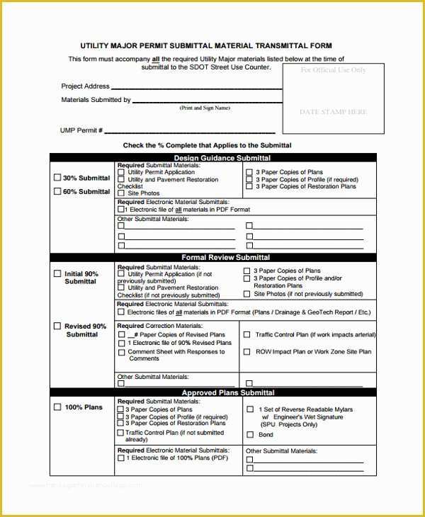 Free Construction Submittal form Template Of Construction Material Submittal form Template Templates