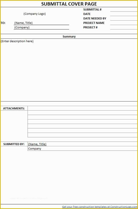 Free Construction Submittal form Template Of Construction Material Submittal form Template Templates