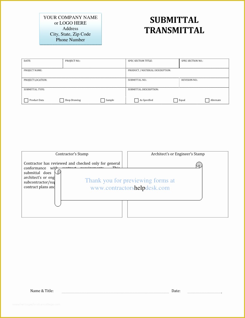 Free Construction Submittal form Template Of Document Transmittal Template Free Sarahepps