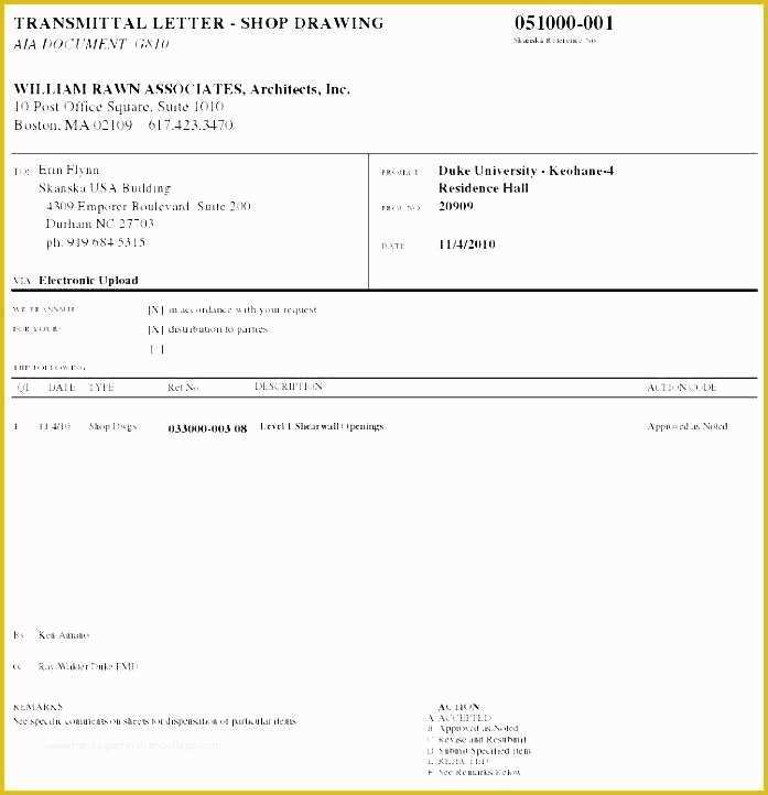 Free Construction Submittal form Template Of Free Construction Submittal form Template Transmittal form