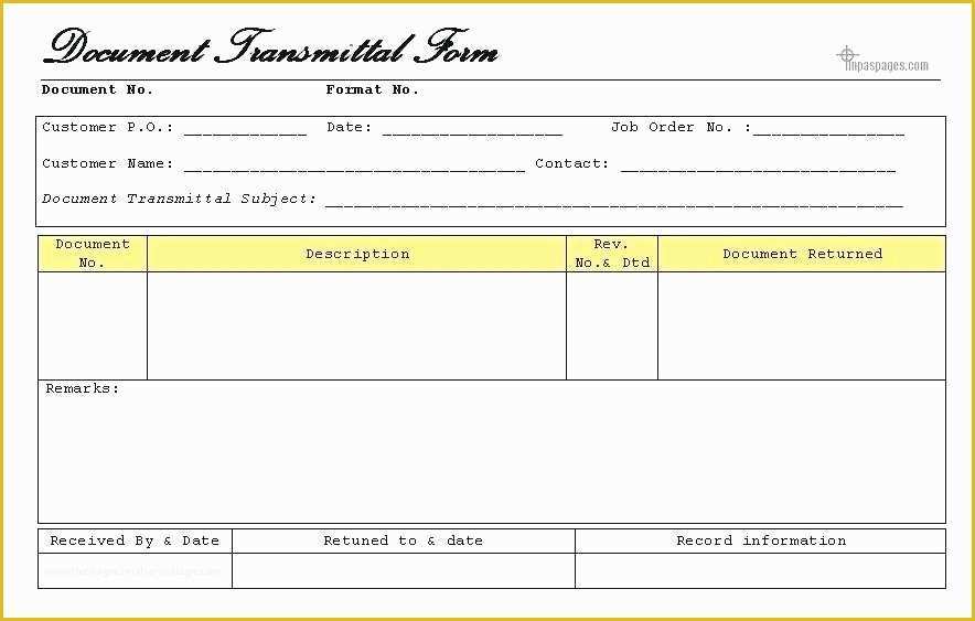 Free Construction Submittal form Template Of Free Construction Submittal form Template Transmittal form