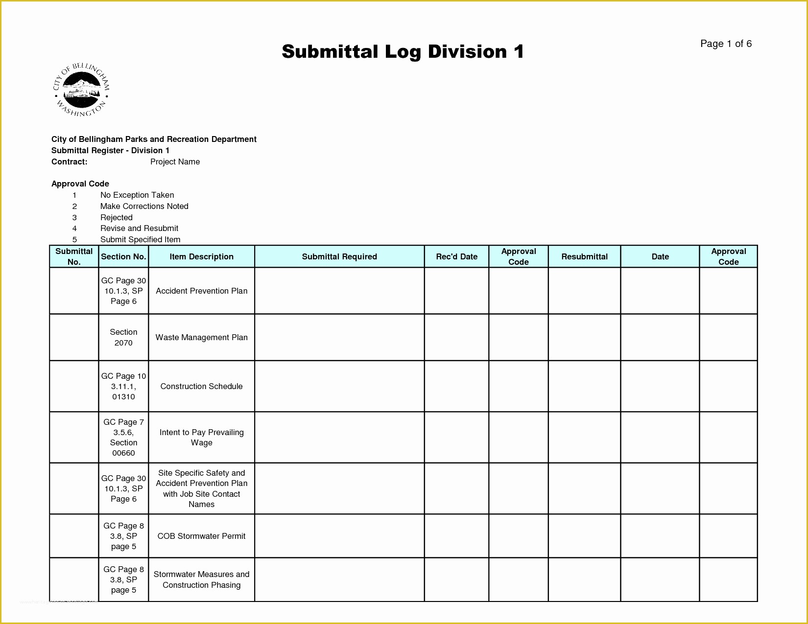 Free Construction Submittal Log Template Of 7 Best Of Construction Management Proposal Template
