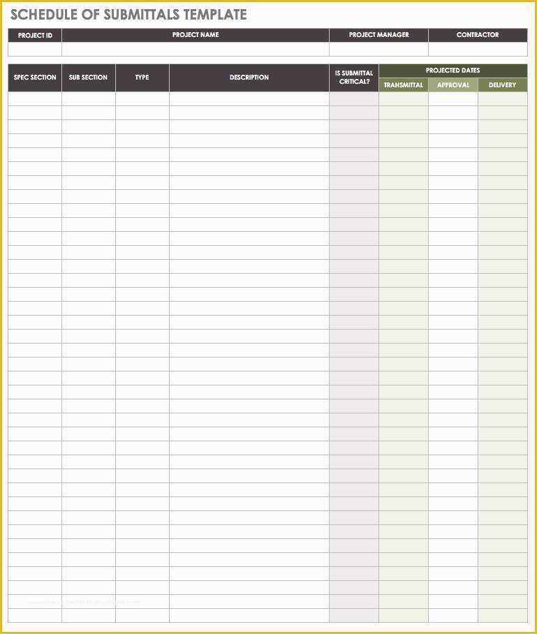 Free Construction Submittal Log Template Of How to Manage Construction Submittals