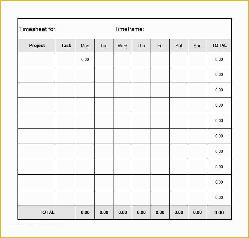 Free Consultant Timesheet Template Of 40 Free Timesheet Time Card Templates Template Lab