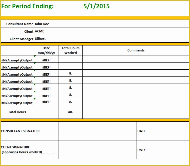 Free Consultant Timesheet Template Of Consultant Timesheet Template for Weekly Report