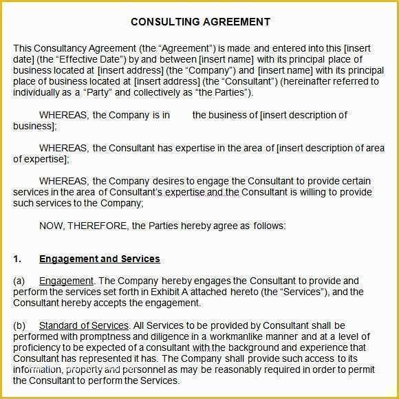 Free Consulting Agreement Template Word Of 10 Sample Consulting Agreements