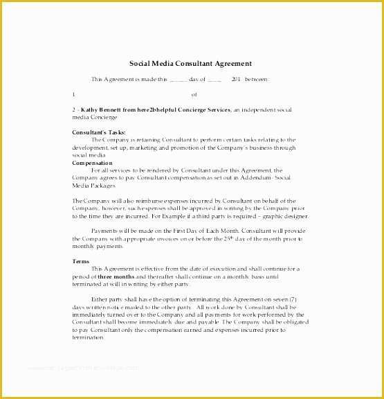 Free Consulting Agreement Template Word Of 7 Consultant Agreement Template Free Sampletemplatess