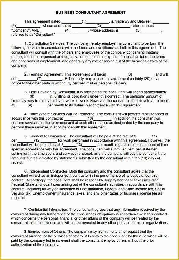 Free Consulting Agreement Template Word Of 9 Consulting Contract Templates – Free Word Pdf