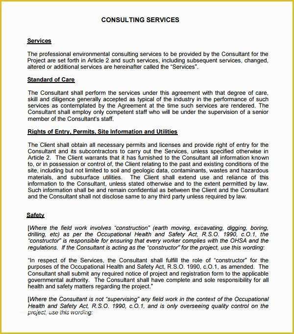 Free Consulting Agreement Template Word Of Consulting Agreement 7 Free Pdf Doc Download
