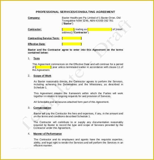 Free Consulting Agreement Template Word Of Consulting Agreement Template – 10 Free Word Pdf