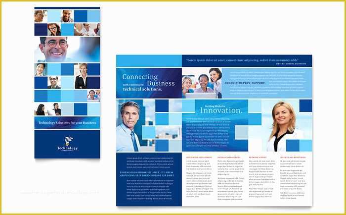 Free Consulting Brochure Template Of Technology Consulting & It Tri Fold Brochure Template Design