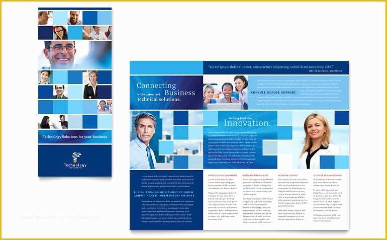 Free Consulting Brochure Template Of Technology Consulting & It Tri Fold Brochure Template