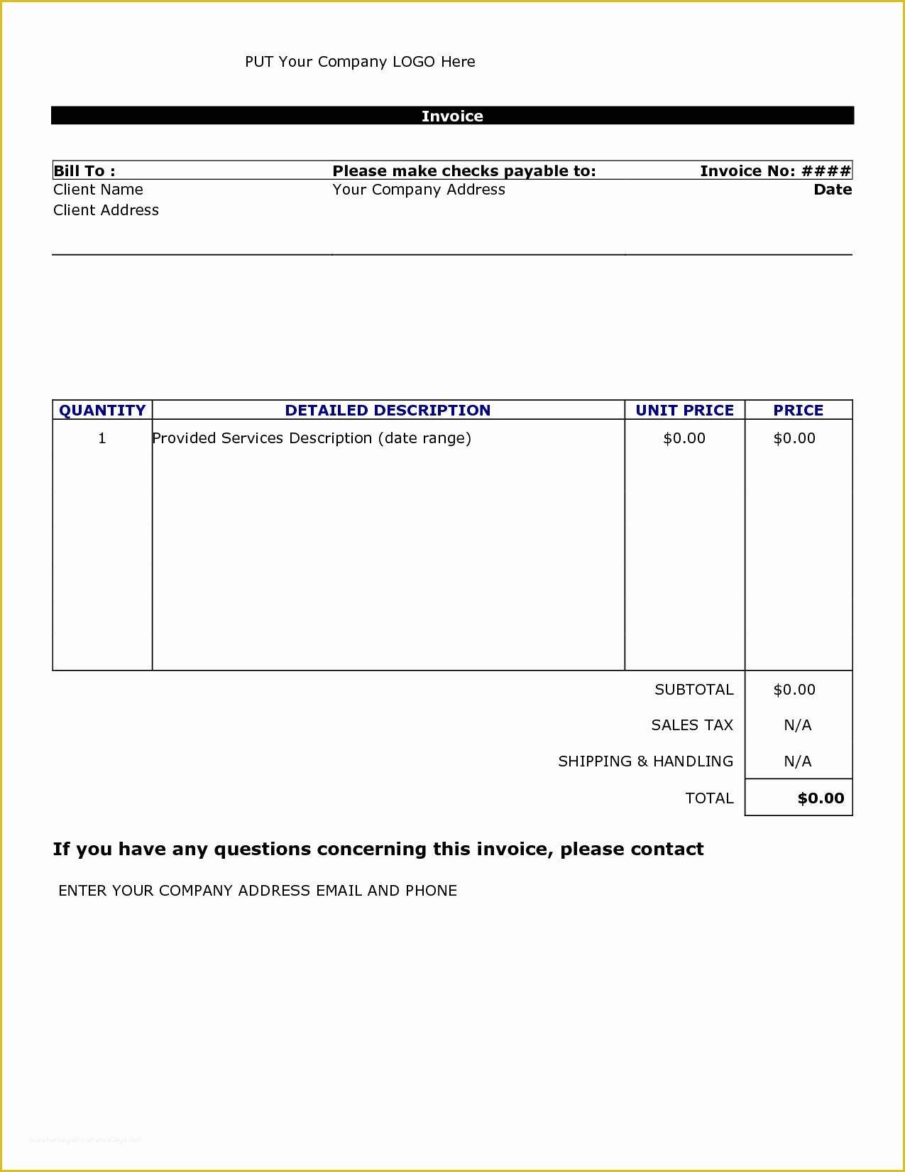 Free Consulting Invoice Template Word Of Consultant Invoice Template