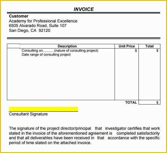 Free Consulting Invoice Template Word Of Consulting Invoice Template 7 Free Download for Word Pdf