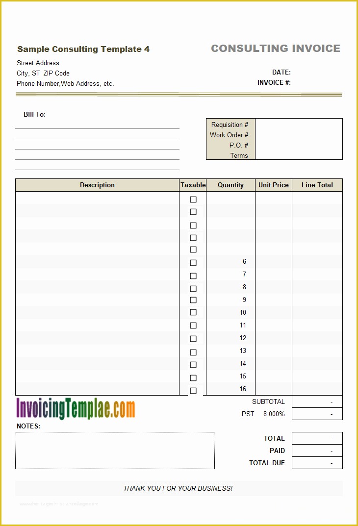 Free Consulting Invoice Template Word Of Consulting Invoice Template