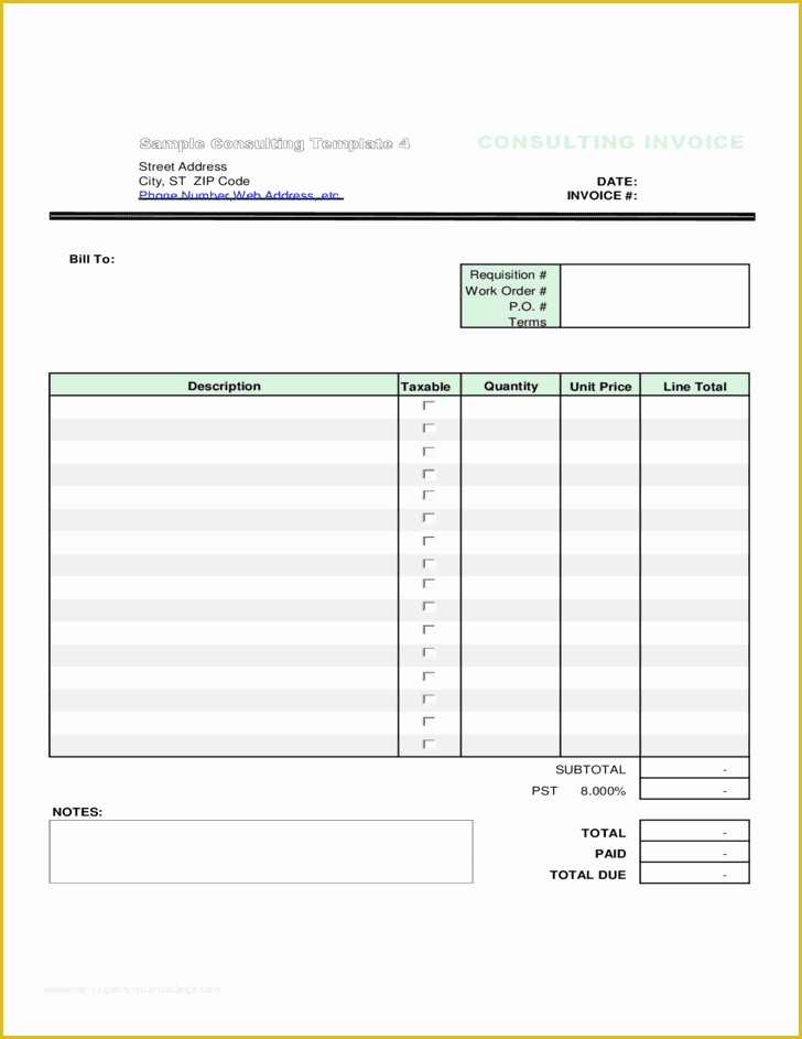 Free Consulting Invoice Template Word Of Contractor Invoice Template Free Word and Free Consulting