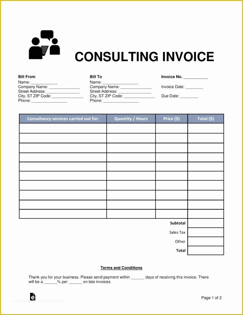 Free Consulting Invoice Template Word Of Free Consulting Invoice Template Word Pdf