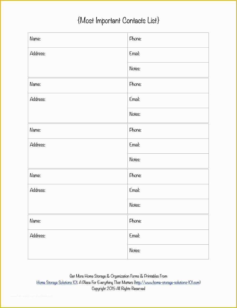 Free Contact Information Template Of 40 Phone &amp; Email Contact List Templates [word Excel]