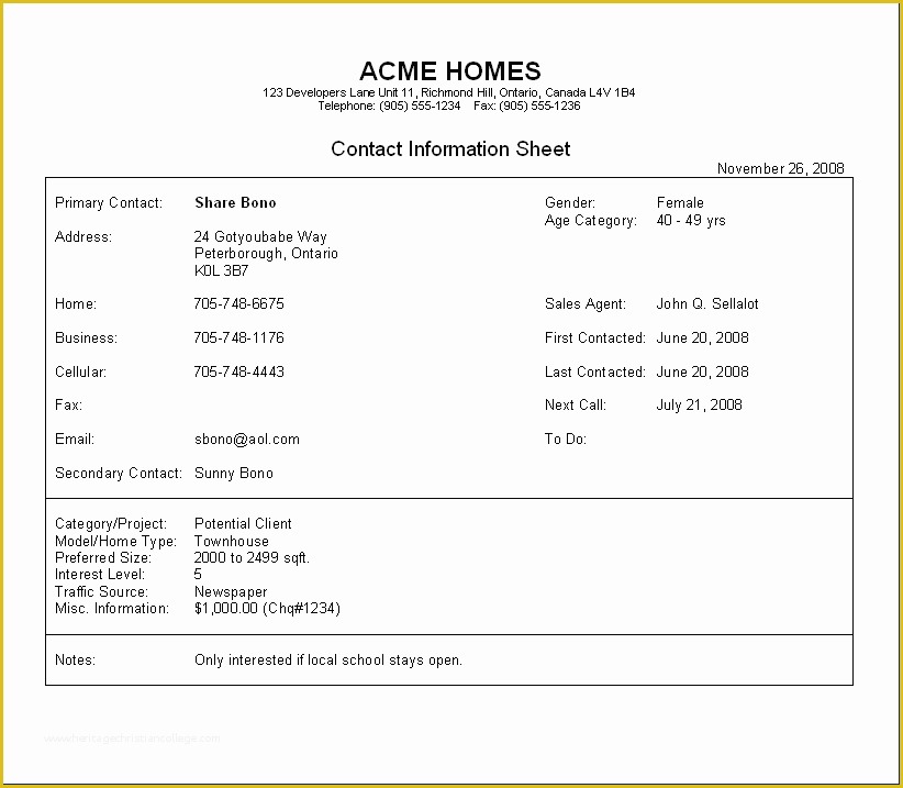 Free Contact Information Template Of 5 Contact Info Templates formats Examples In Word Excel