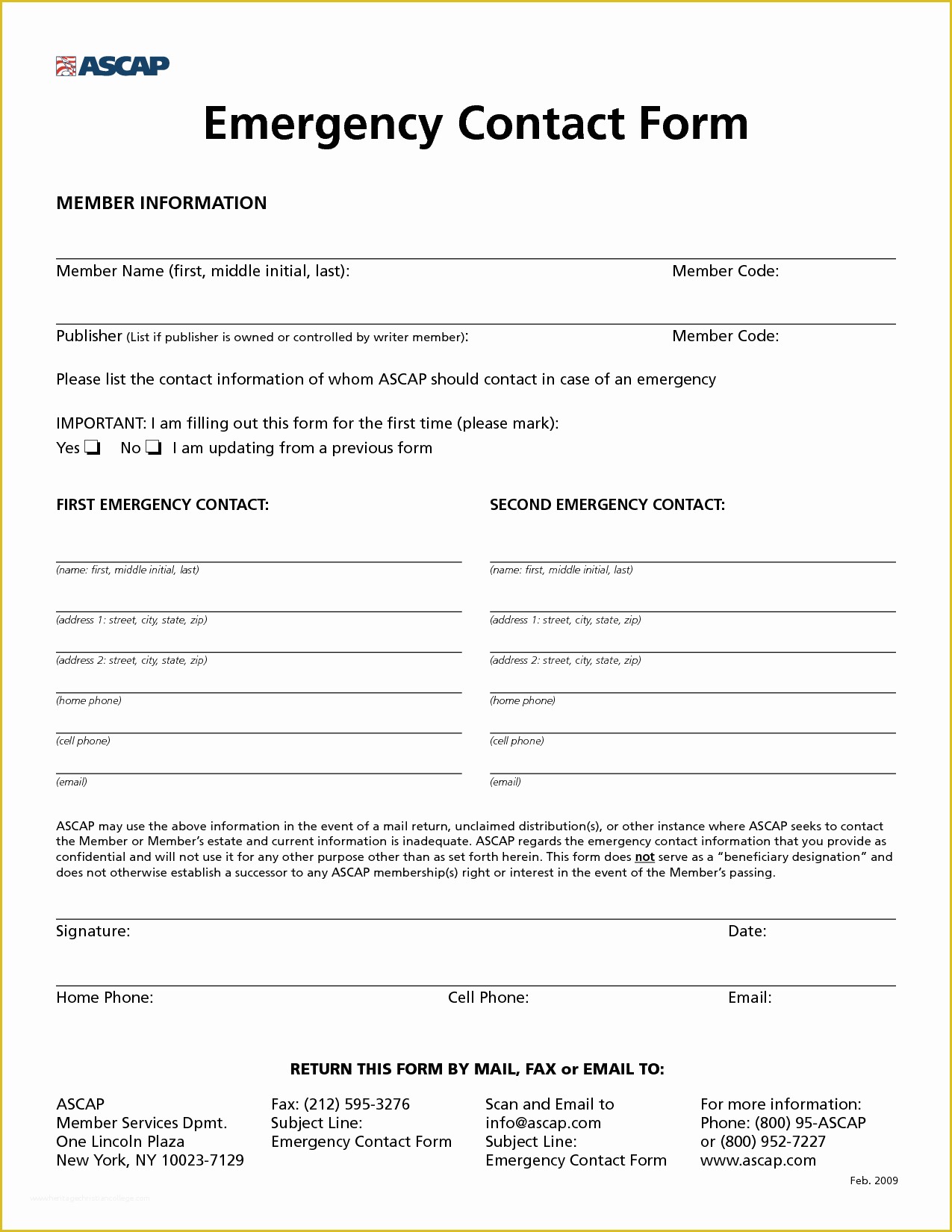 Free Contact Information Template Of 8 Best Of Free Printable Emergency Contact form