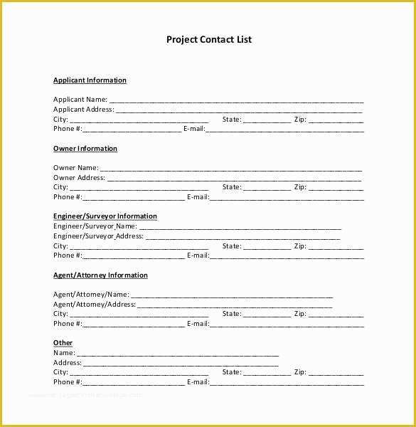 Free Contact Information Template Of Contact List Template 10 Free Word Excel Pdf format