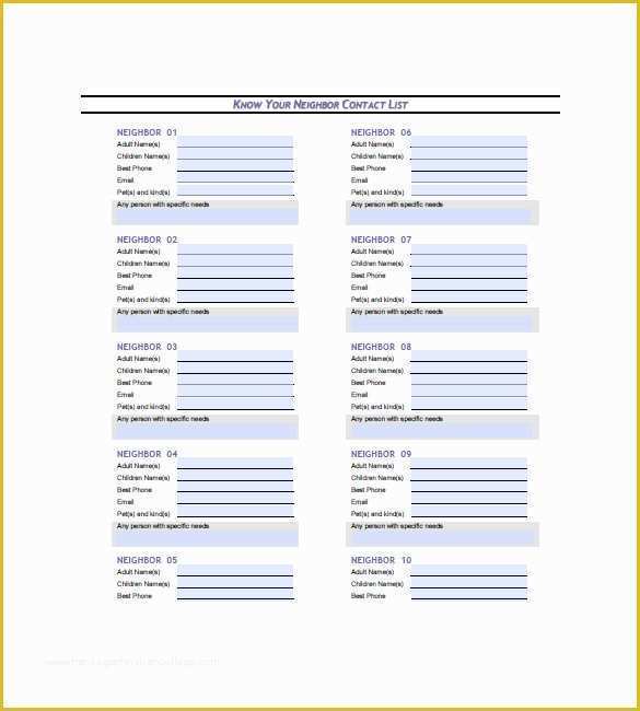 Free Contact Information Template Of Contact List Template 10 Free Word Excel Pdf format