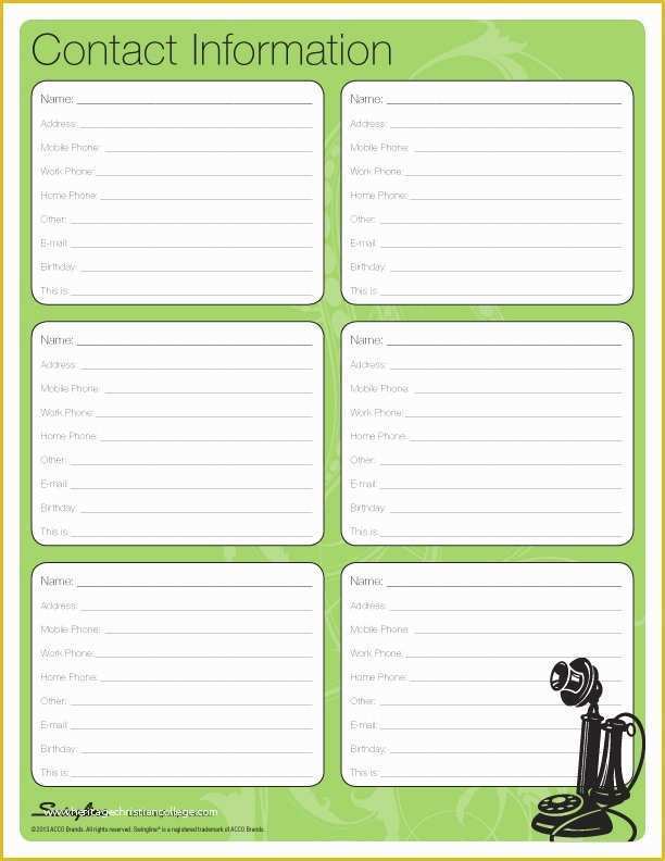 Free Contact Information Template Of Contact List Template