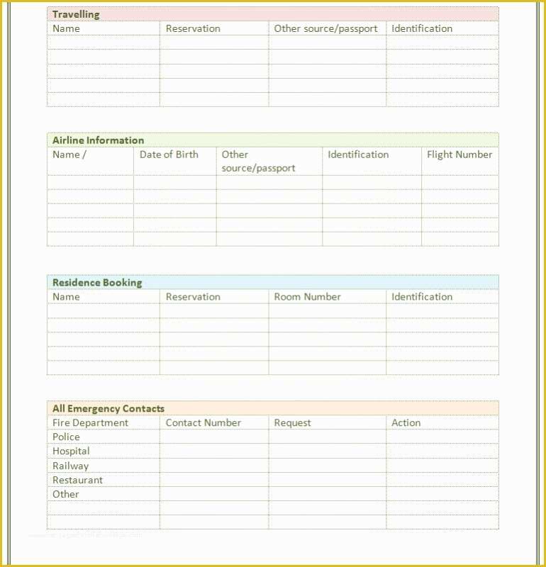 Free Contact Information Template Of Contact List Template