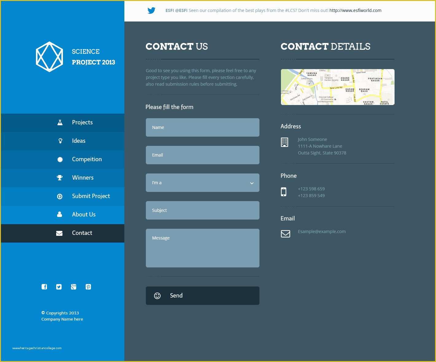 Free Contact Information Template Of Science Project Psd Template by Azyrusmax