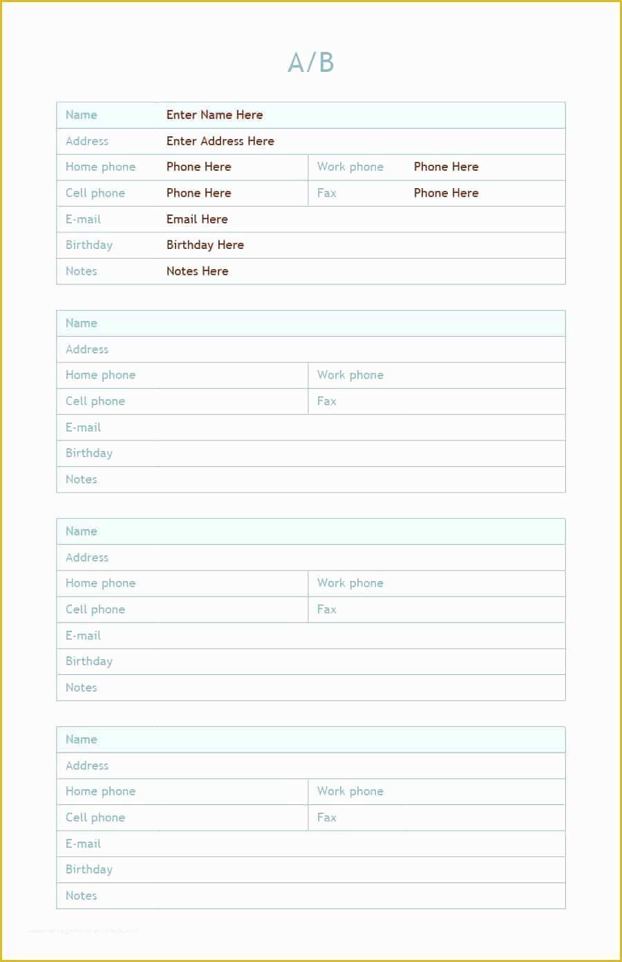 Free Contact List Template Of 40 Phone & Email Contact List Templates [word Excel]