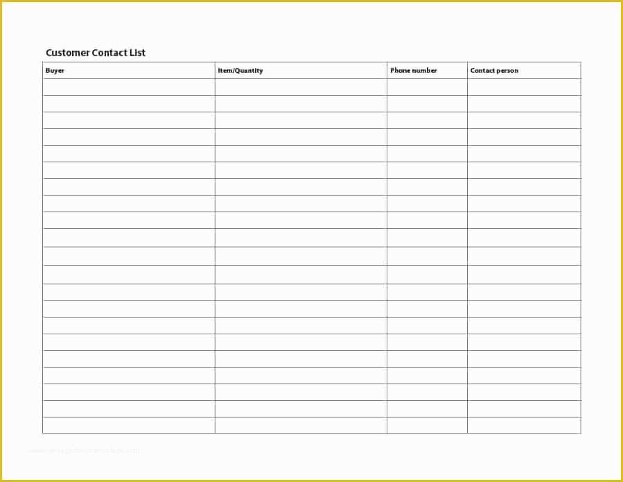 Free Contact List Template Of 40 Phone & Email Contact List Templates [word Excel]