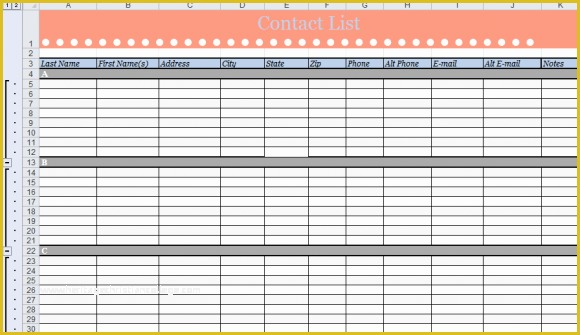 Free Contact List Template Of 5 Contact List Templates formats Examples In Word Excel