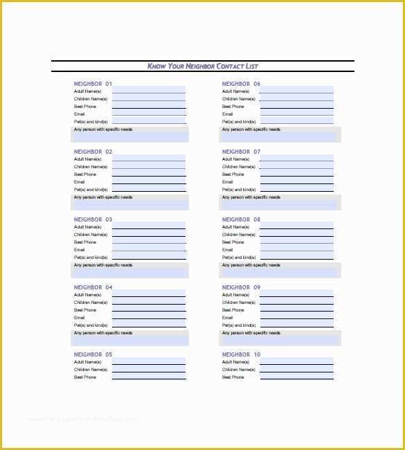 Free Contact List Template Of Contact List Template 19 Free Sample Example format