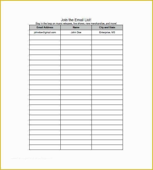 Free Contact List Template Of Email List Template 10 Free Word Excel Pdf format