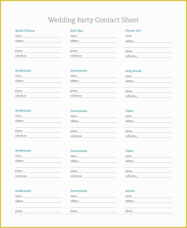 Free Contact List Template Of Free Contact List Template 10 Free Word Pdf Documents