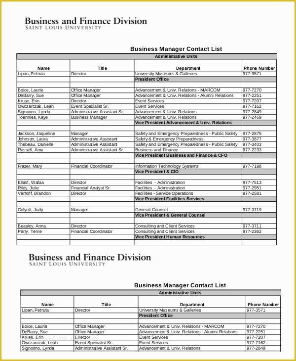 Free Contact List Template Of Free Contact List Template 10 Free Word Pdf Documents