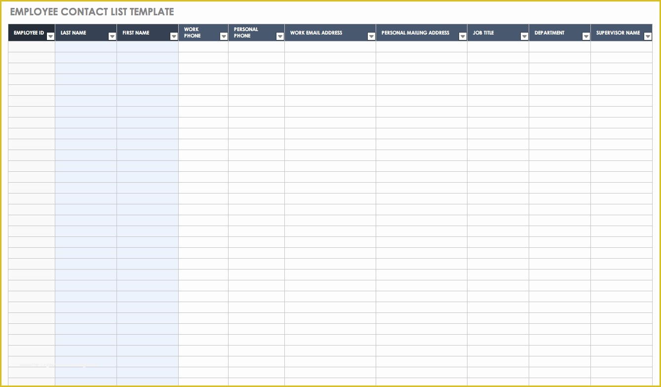 Free Contact List Template Of Free Contact List Templates