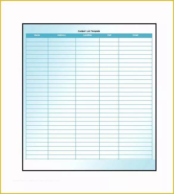 Free Contact List Template Of List Templates 105 Free Word Excel Pdf Psd Indesign