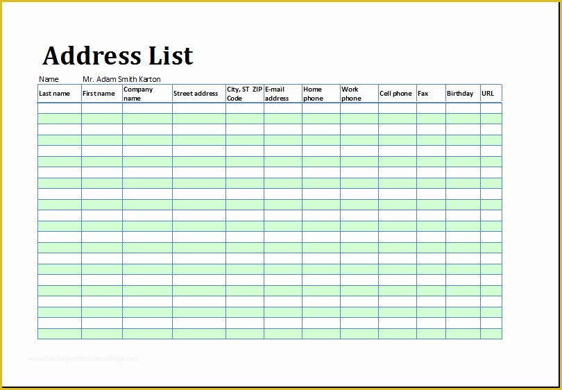 Free Contact List Template Of Printable Address List Book Template for Ms Excel