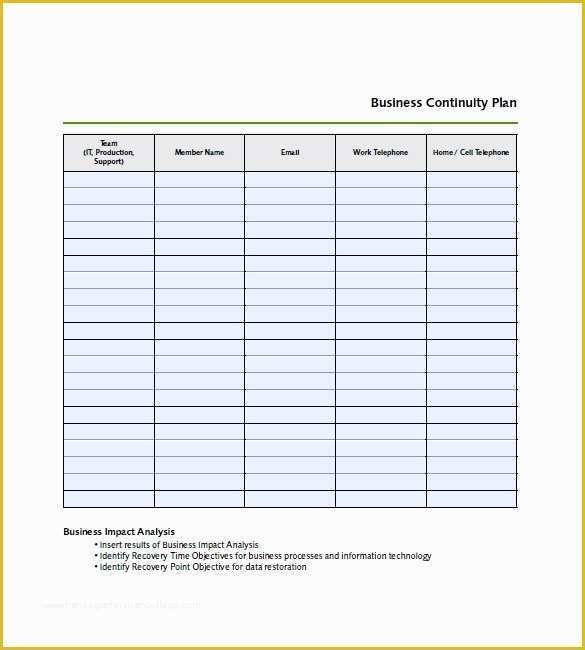 Free Contingency Plan Template Excel Of Business Contingency Plan Template