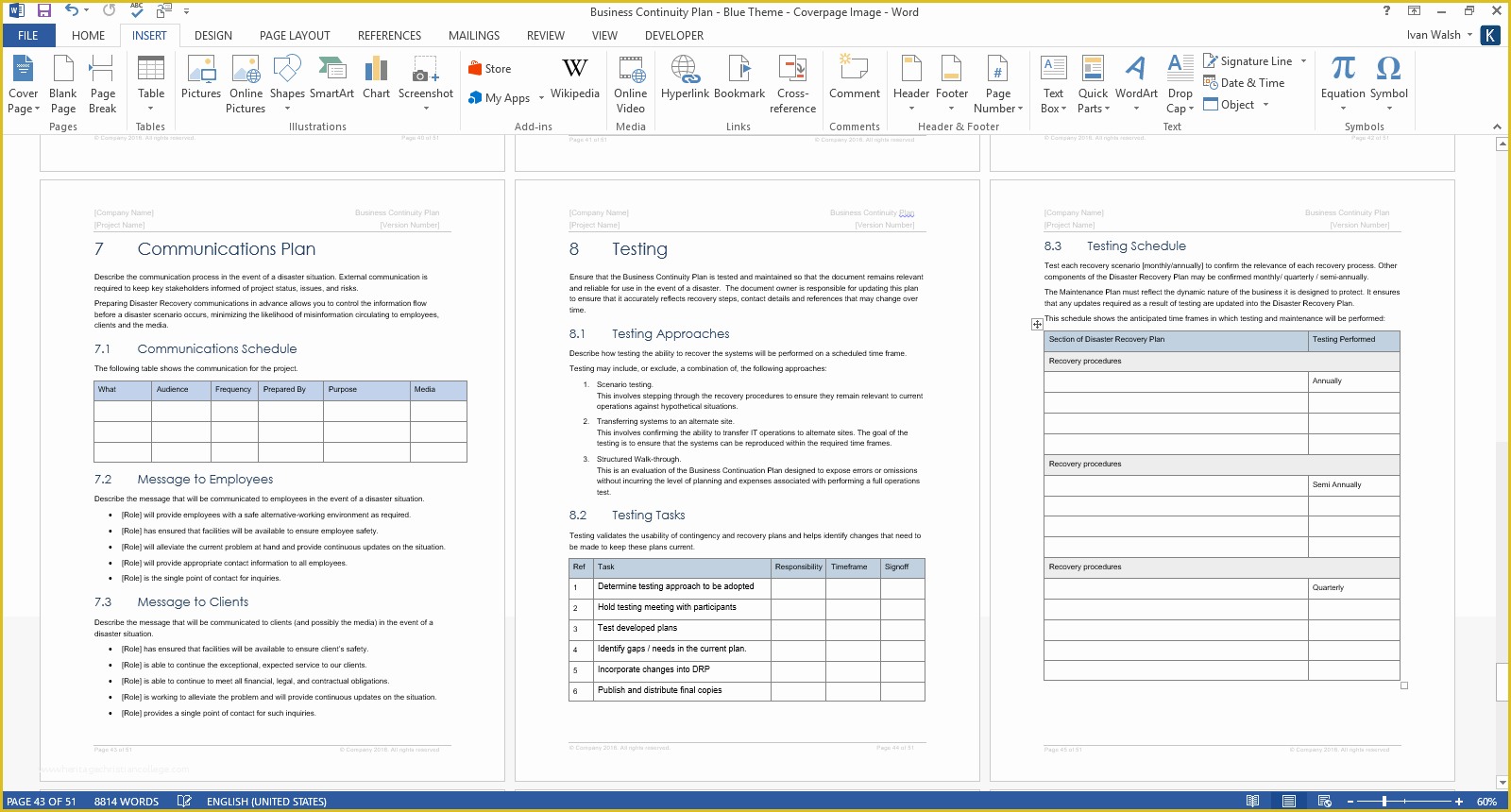 Free Contingency Plan Template Excel Of Business Continuity Plan – Download 48 Pg Ms Word & 12