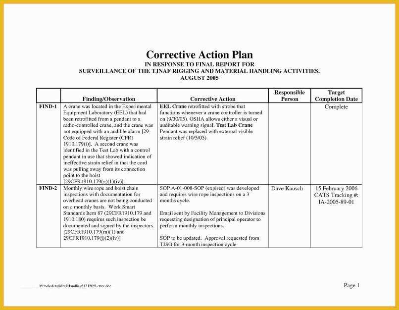Free Contingency Plan Template Excel Of Sample Corrective Action Response Letter