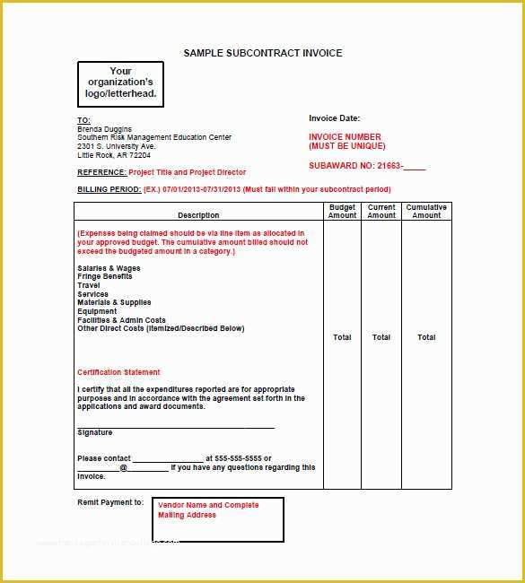 48 Free Contractor Invoice Template