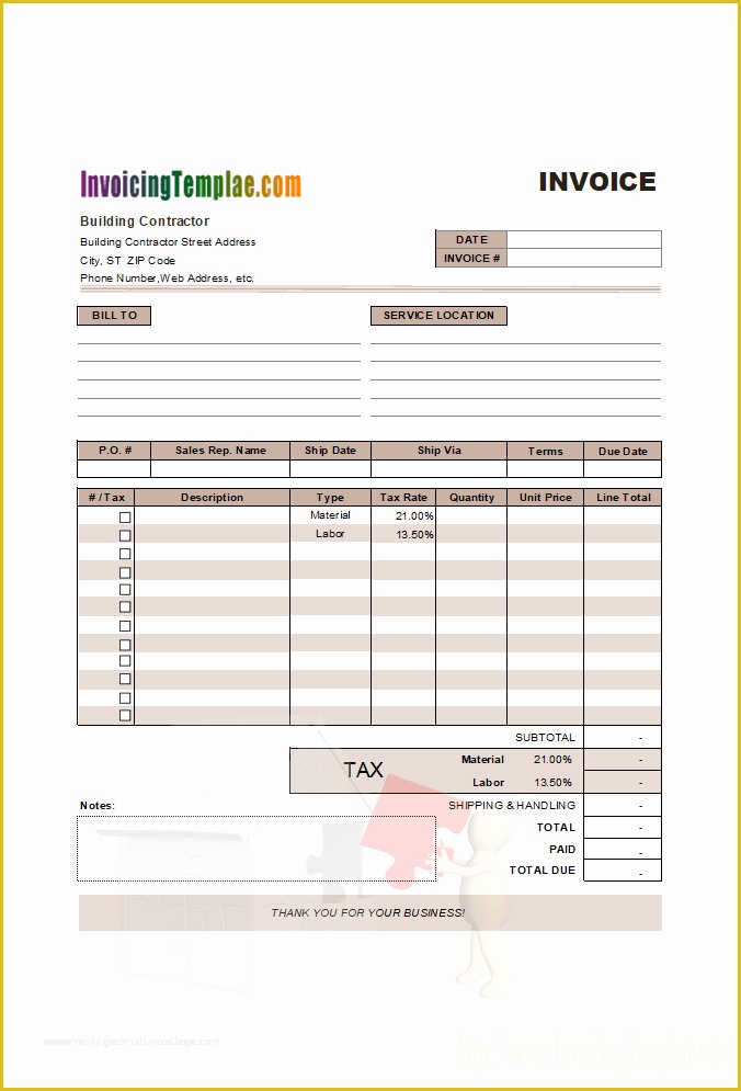 Free Contractor Invoice Template Of Contractor Invoice Templates Free 20 Results Found