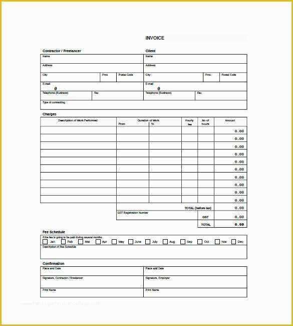 Free Contractor Invoice Template Of Free Contractor Invoice Templates